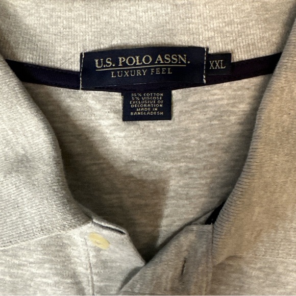 US Polo Assn Luxury Feel Gray Men’s Short Sleeve Polo XXL - Picture 4 of 5